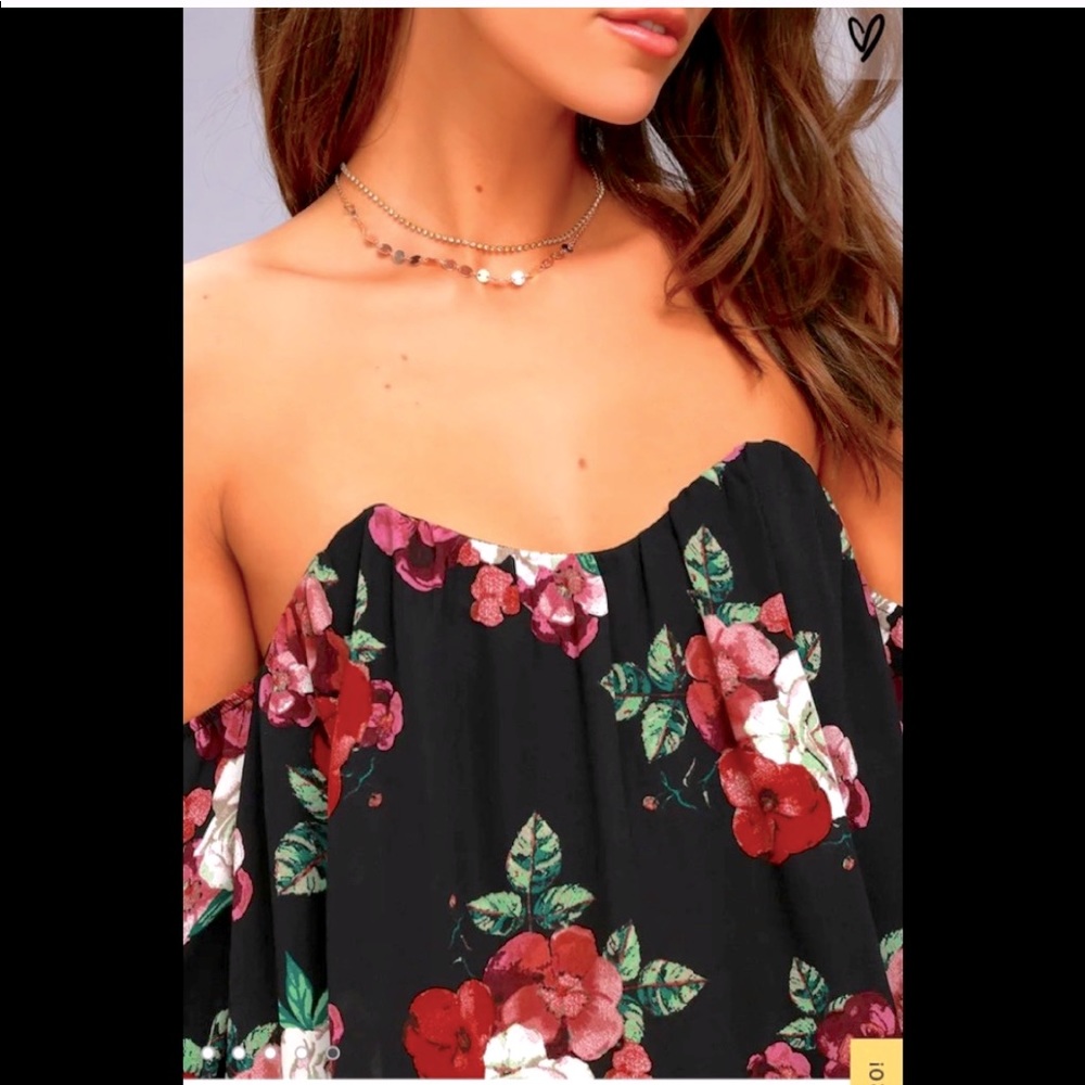 LULU’S Floral Off the Shoulder Top